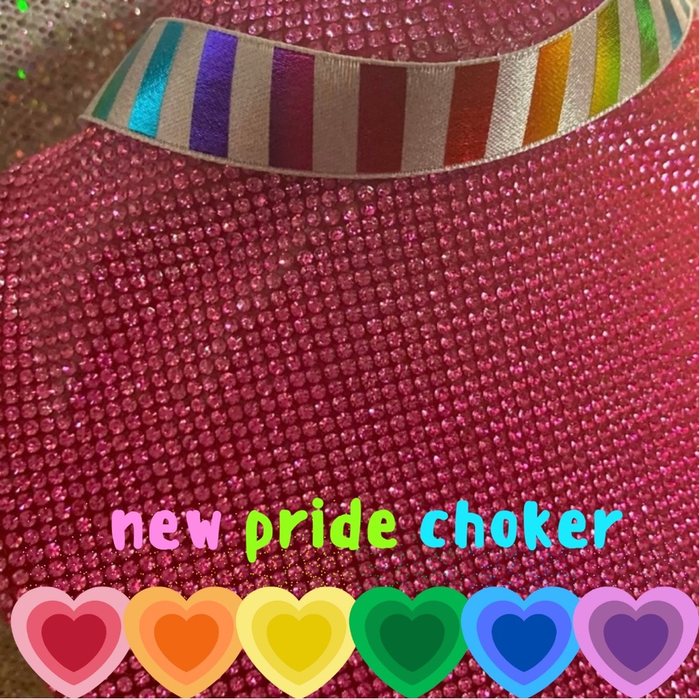 Gay Pride Rainbow Choker Necklace Holographic LGBTQ Jewelry Y2K Kawaii Lolita